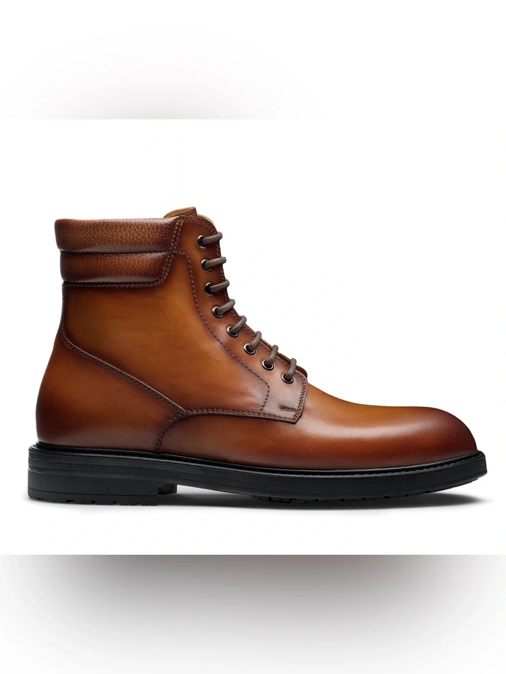 Magnanni Grayson Lace Up Combat Boots Distressed Cognac Brown Sz 7